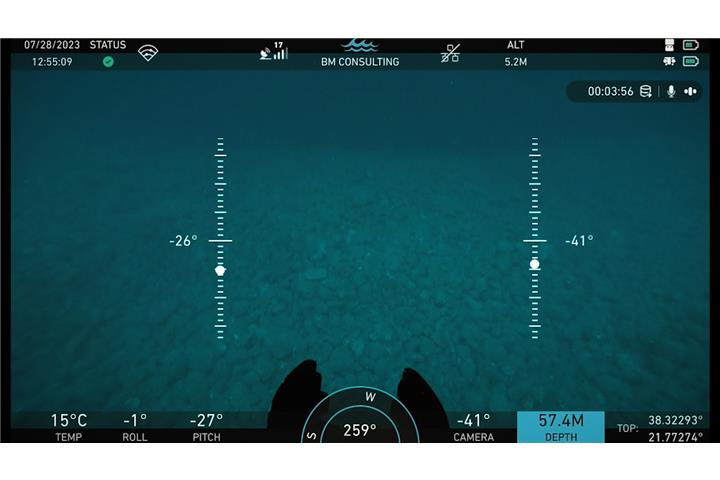 Completion of the third underwater inspection of the pillars of the bridge up to 65m in depth using robotic vehicles  